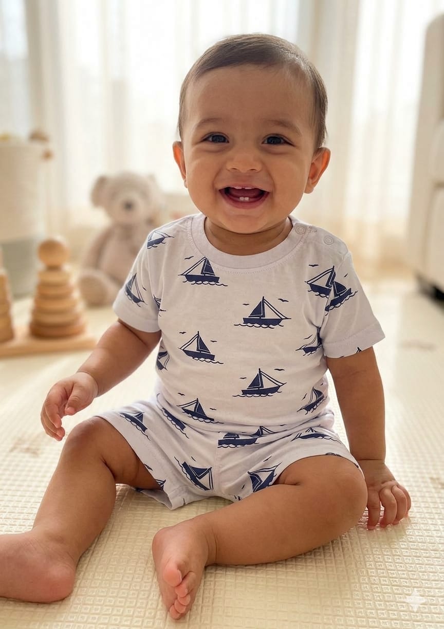 Blue Boat Shorts Sets