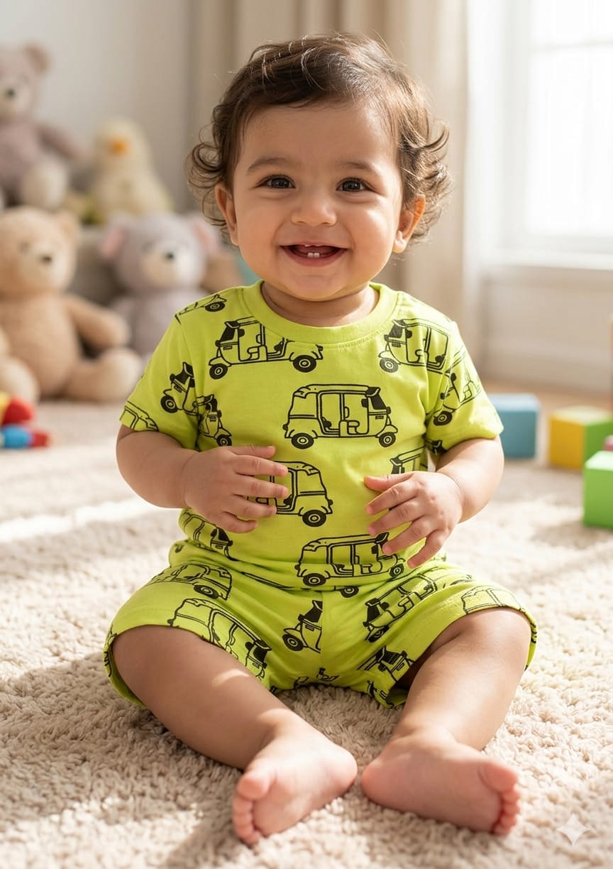 Green Auto Shorts Sets