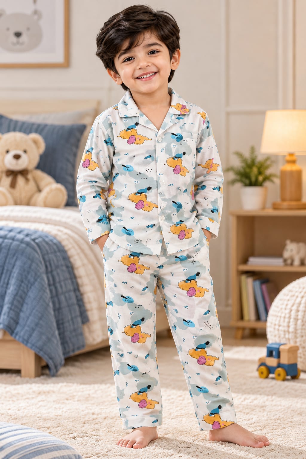 Baby Elephant Full Sleeves Pyjama Set