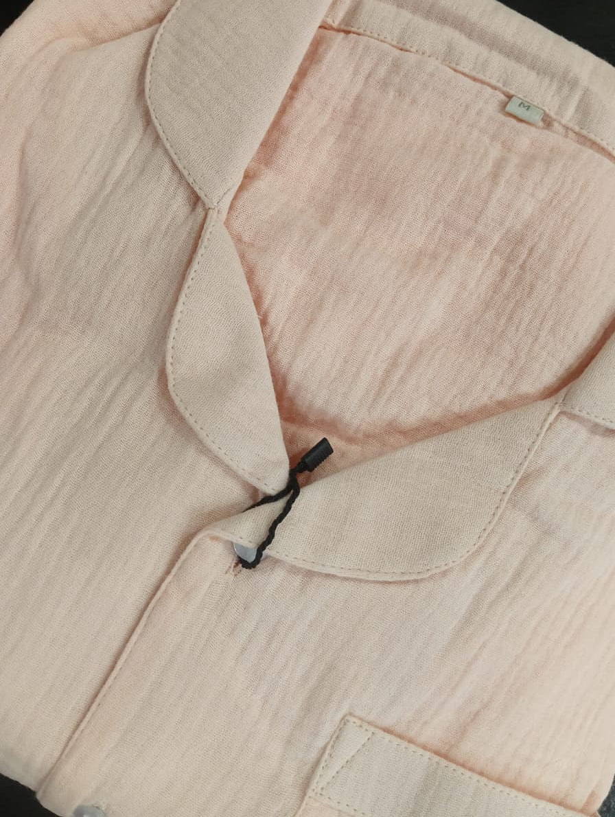 Peach Pink Muslin Cotton Newbrown